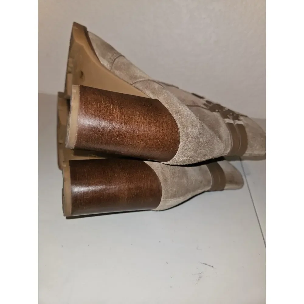 TORY BURCH Leigh 90 MM Lug Sole Booties Tan Women's SZ 7.5